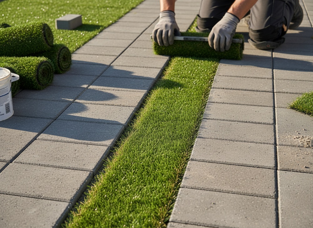 How to Install Artificial Grass Strips Between Pavers: Step-by-Step Guide